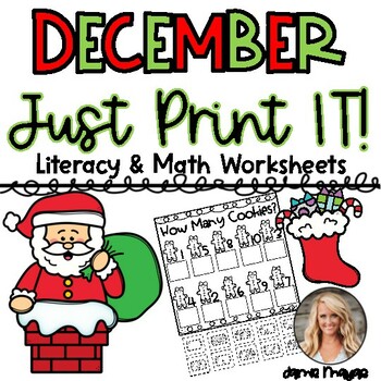 Preview of December JUST PRINT IT Print and Use NO PREP Worksheets
