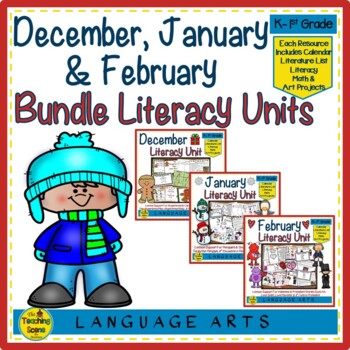 Preview of December, January & February Literacy Units Bundle: Student Activities & Centers