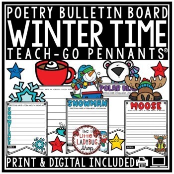 Preview of December, January Winter Poetry Writing Bulletin Board Acrostic Poem