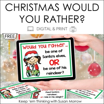 Preview of December Journal Prompts: Would You Rather?  FREE DIGITAL AND PRINT