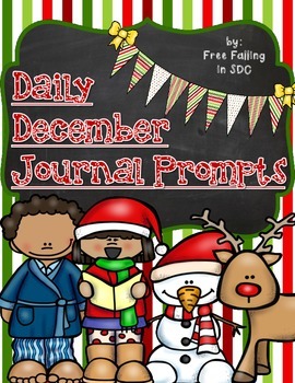 Preview of December Journal Prompts (differentiated prompts for daily journal writing)