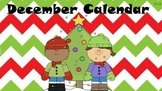 December Kindergarten Calendar for Cleartouch Panel