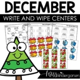 December Kindergarten Centers Write and Wipe Activities & 