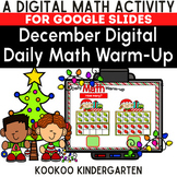 December Kindergarten Daily Math Warm-Up for Google Slides