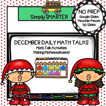 Preview of December Kindergarten Digital Daily Math Talks For GOOGLE SLIDES