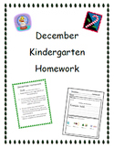 December Kindergarten Homework-Editable/All subjects