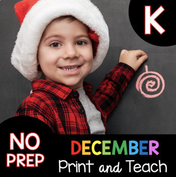 Preview of December Kindergarten Independent Work Packet for Distance Learning - Worksheets