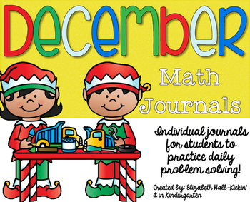 December Kindergarten Math Journal | TPT
