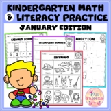 January Kindergarten Math and Literacy Practice
