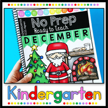 Preview of Christmas Activities and Worksheets - Kindergarten December Centers Math Phonics
