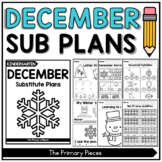 December Kindergarten Sub Plans Emergency Sub Plans for Ki