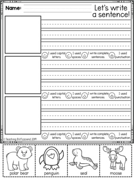 december kindergarten writing activities by teaching