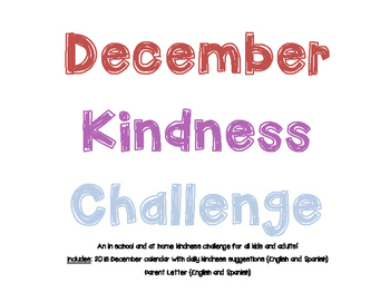 Preview of December Kindness Challenge *editable*