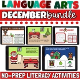 December Language Arts Literacy Centers Grades 3-5 Boom Cards