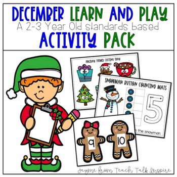 Preview of December Learn and Play Toddler Activities
