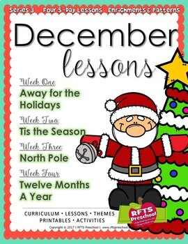 Download December Lessons Preschool Pre-K Kindergarten Curriculum BUNDLE S3