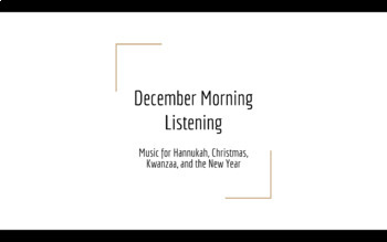 Preview of December Listening for Cultural Awareness