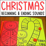 Christmas Beginning and Ending Sounds Literacy Center Game