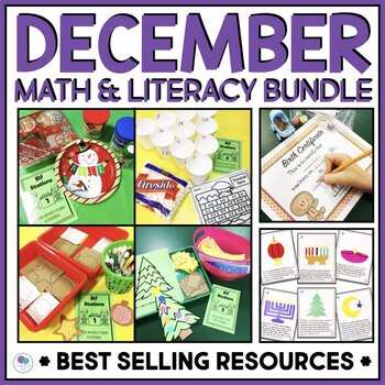 Preview of December Literacy | Holidays Around The World | December Math Games 1st Grade