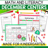 December Literacy and Math Centers for Kindergarten