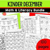 December Literacy and Math Worksheets For Kindergarten | C