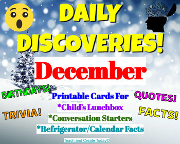 Preview of December Lunch Box Note Cards Daily Conversation Topics  2nd 3rd 4th 5th Grade