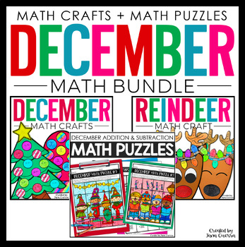 Preview of December Math Activities | Christmas & Winter Holiday Math Crafts & Puzzles