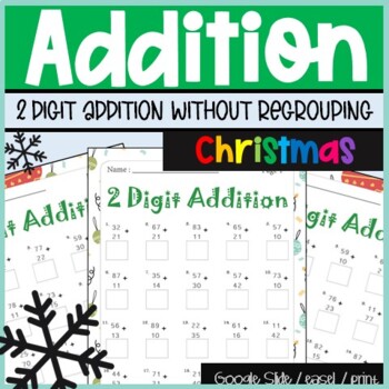 December Math Activities Double Digit Addition No Regrouping Distance ...