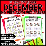 December Math Worksheets & Printables, No Prep Activities,