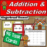 December Math Addition and Subtraction Task Cards 