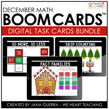 Preview of December Math Boom Cards™ 1st Grade BUNDLE
