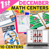 December Math Centers for 1st Grade | Christmas | Digital 