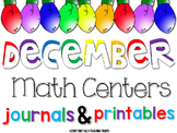 December Math Centers and Printables First Grade