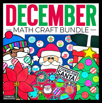 Preview of December Holiday Math Crafts Bundle with Winter & Christmas Activities