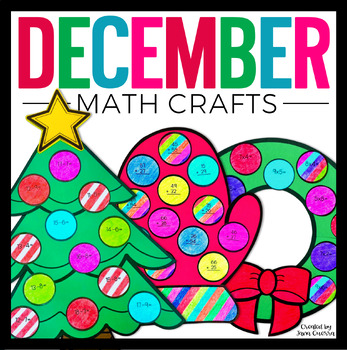 Preview of December Math Crafts | Winter Activities Bulletin Board | Christmas tree wreath