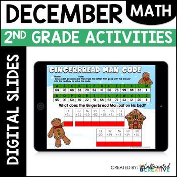 Preview of December Math Digital Activities Pack for 2nd Grade
