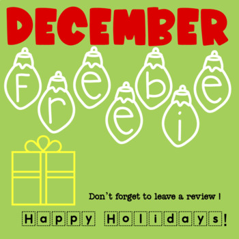 Preview of December Math Freebie