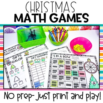 Preview of December Math Games | Math Center Games | Christmas Math