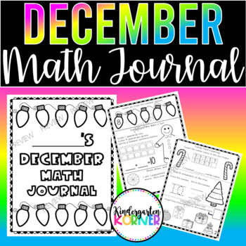 Preview of December Math Journals Kindergarten | Number Sense, Addition, 3D Shapes
