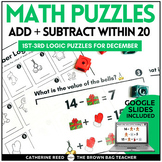 December Math Logic Puzzles: Addition & Subtraction within 20