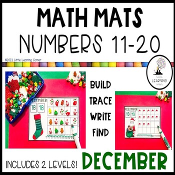 Preview of December Math Mats Numbers to 20 |  Holiday Counting Center Activity