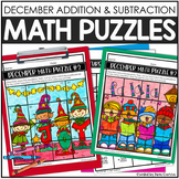 December Math Puzzles | Winter Christmas Activities Crafts