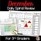 December Math Spiral Review: Daily Math for 3rd Grade (Pri