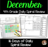 December Math Spiral Review (MONTH 4): Daily Math for 4th Grade