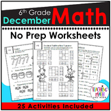 December Math Worksheets 6th Grade | Christmas Math Worksh