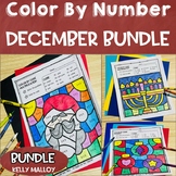 Color by Number Bundle SALE December Winter Coloring Pages