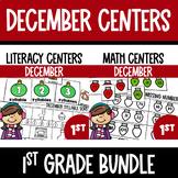 December Math and Literacy Centers Bundle - 1st Grade