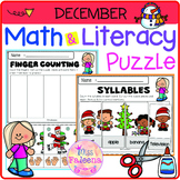December Math and Literacy Puzzles