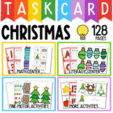December Math and Literacy Task Cards (Preschool, Sped, Ki