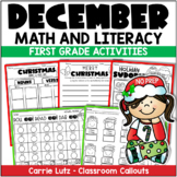 December Math and Literacy Worksheets 1st Grade Busy Work 